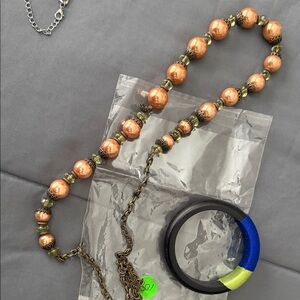 Elegant Copper and Gold Beaded Necklace